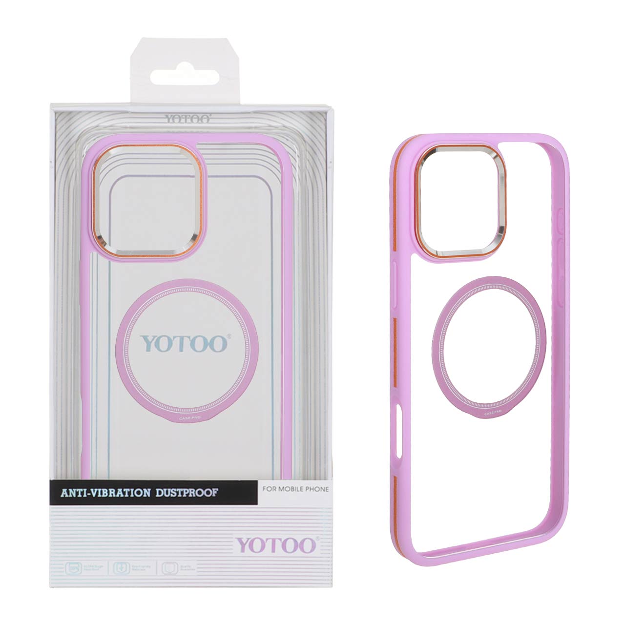 قاب اورجینال Yotoo شفاف MagSafe لنز فلزی Apple iPhone 16 Pro Max - یاسی (پک دار) - NTC