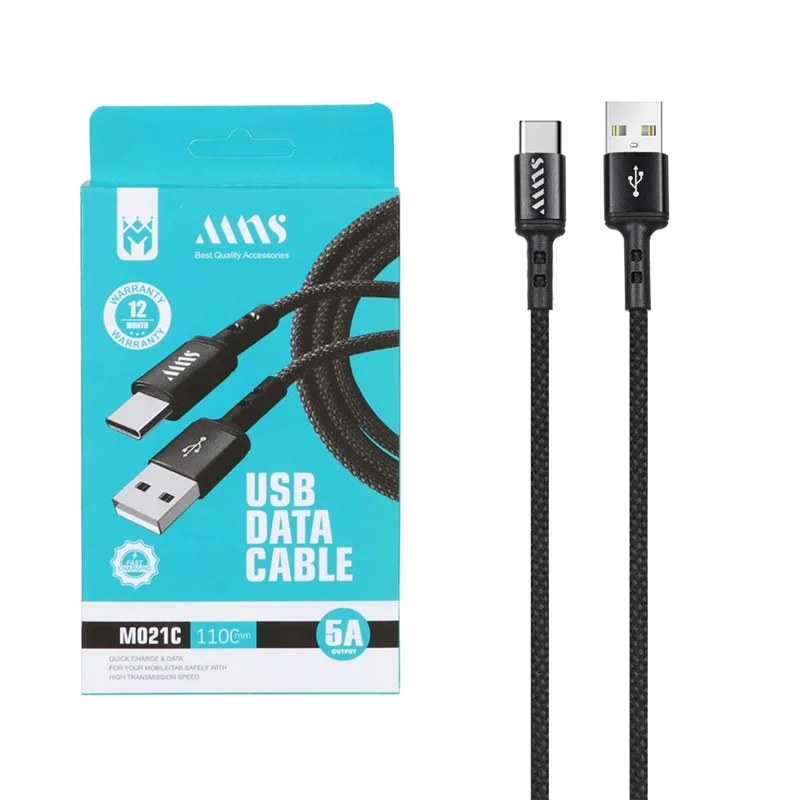 کابل شارژ فست 1.1 متری MNS Type-C مدل M021C - مشکی - SMO