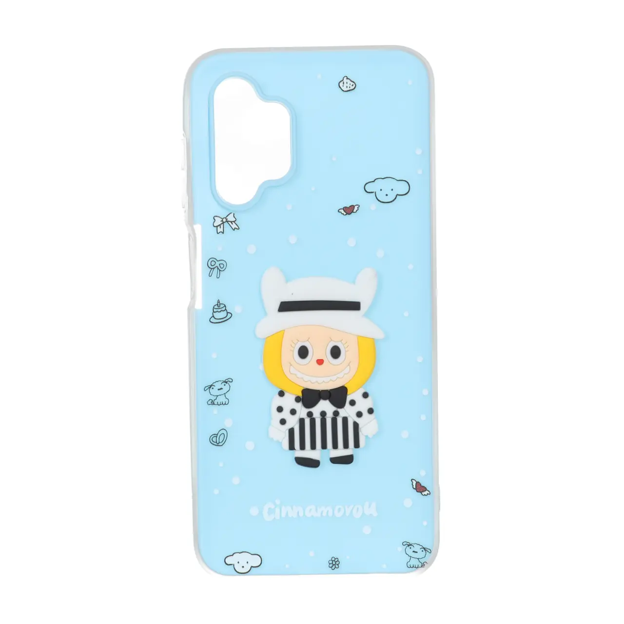 قاب دو لایه مات عروسک برجسته Samsung Galaxy A13 4G / A13 5G / A04s / M13 4G / M23 / F13 - آبی