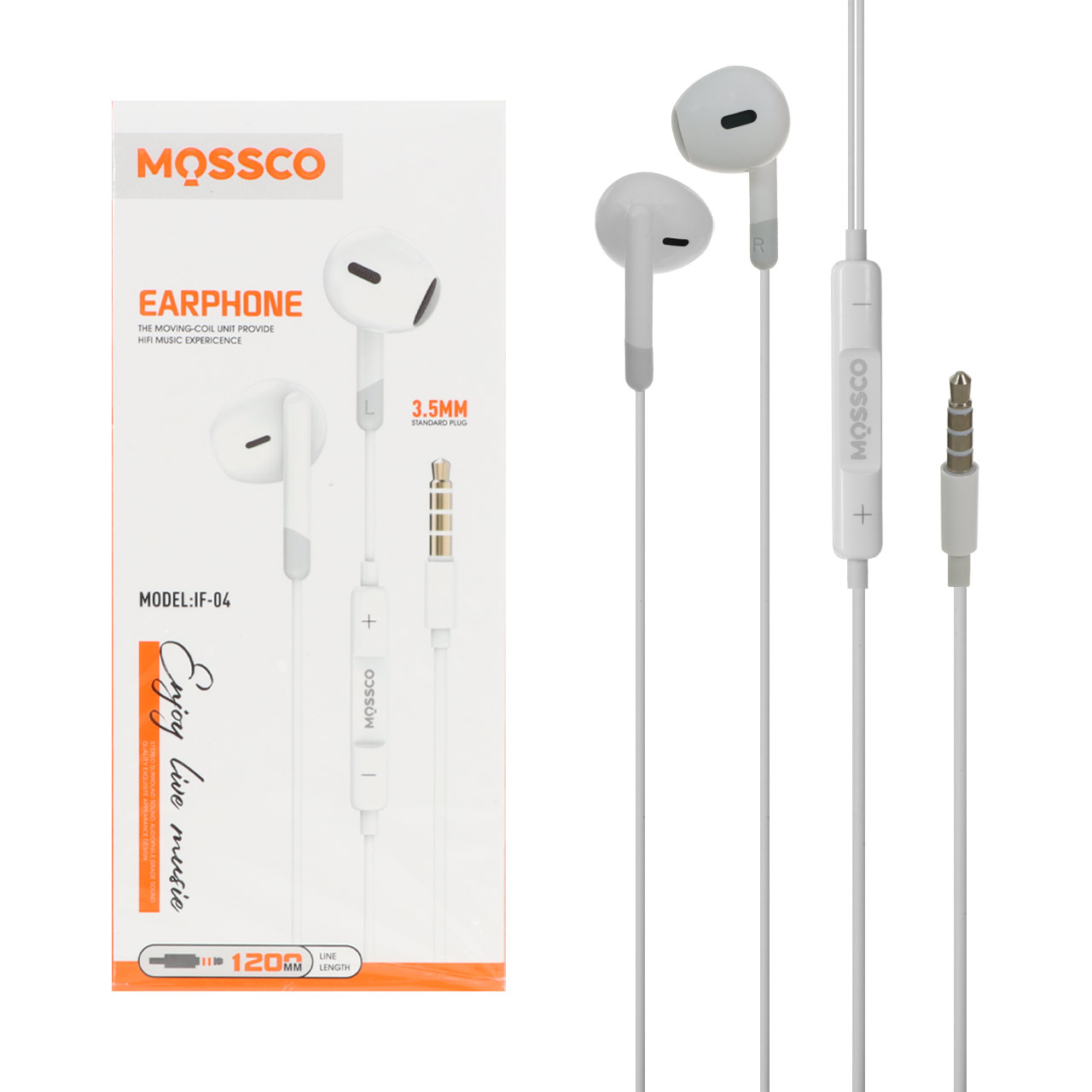 هندزفری باسیم Mossco مدل IF-04 - سفید