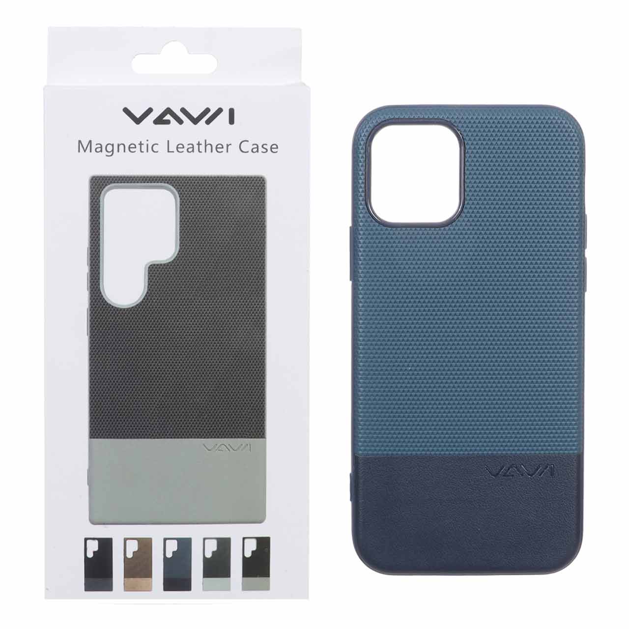 قاب Vawi چرمی دو تکه MagSafe مدل Apple iPhone 11 Pro - سرمه ای (پک دار)