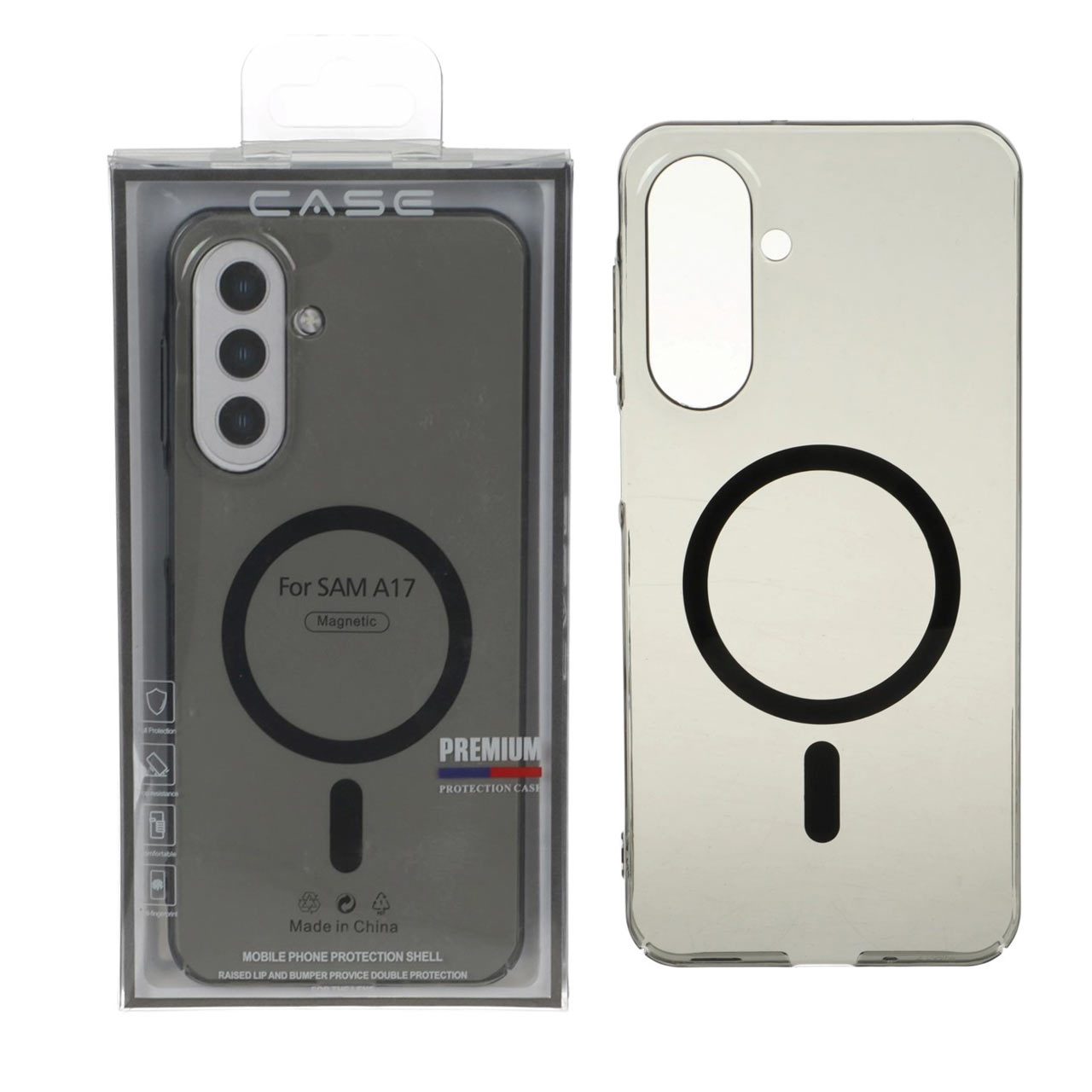 قاب اورجینال کریستالی MagSafe شفاف Premium مدل Samsung Galaxy A17 / A26 - دودی (پک دار)