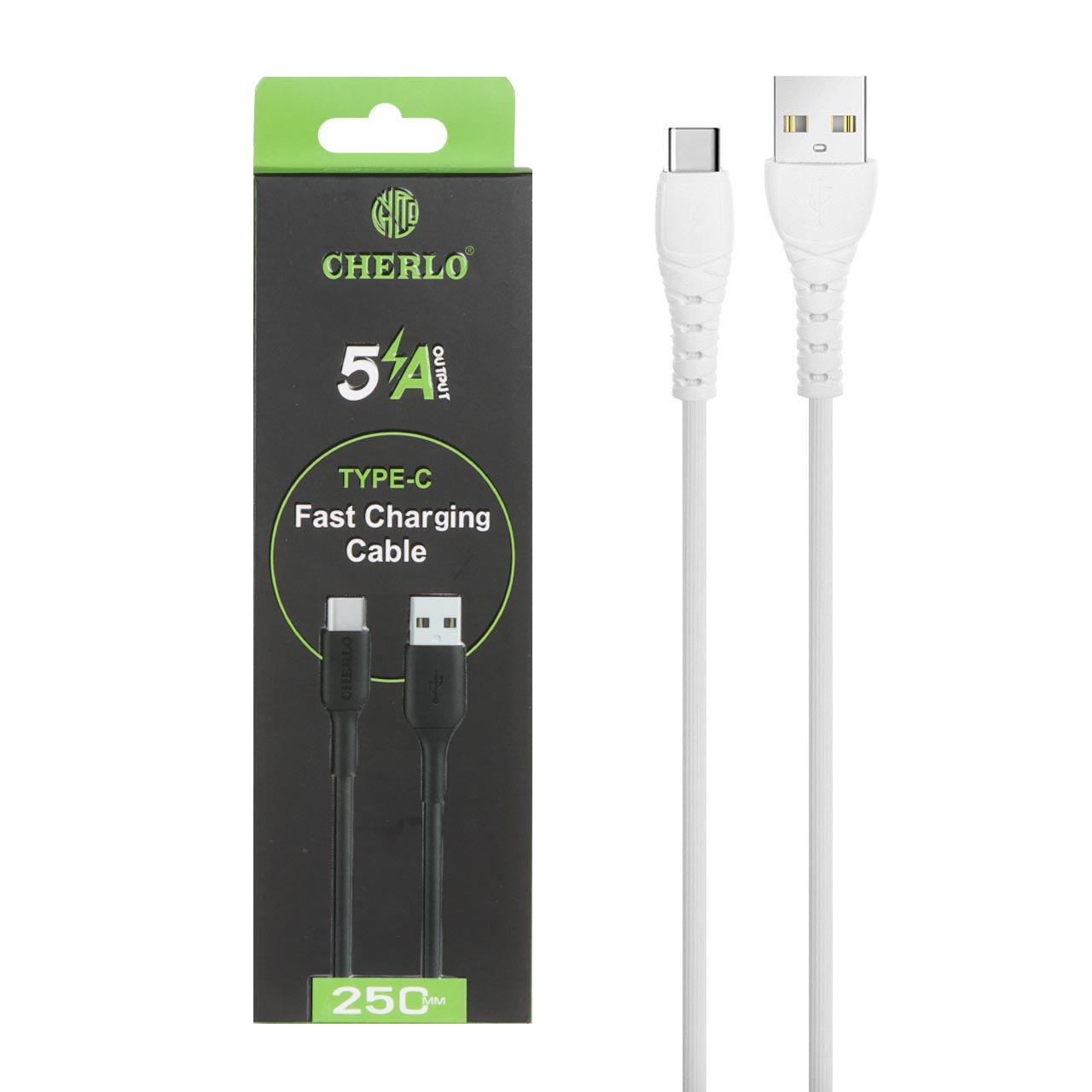 کابل شارژ فست پاوربانک CHERLO Type-C مدل CH-SM10 - سفید - SMO