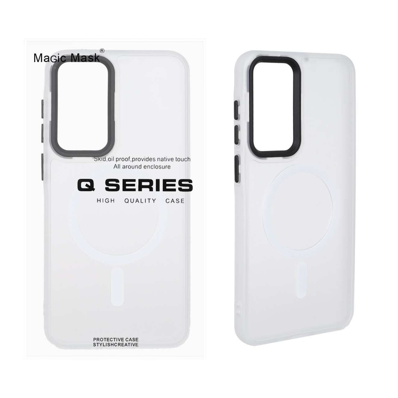 قاب اورجینال Magic Mask مات Magsafe بلک لنز Samsung Galaxy A56 / A36 - سفید (پک دار)