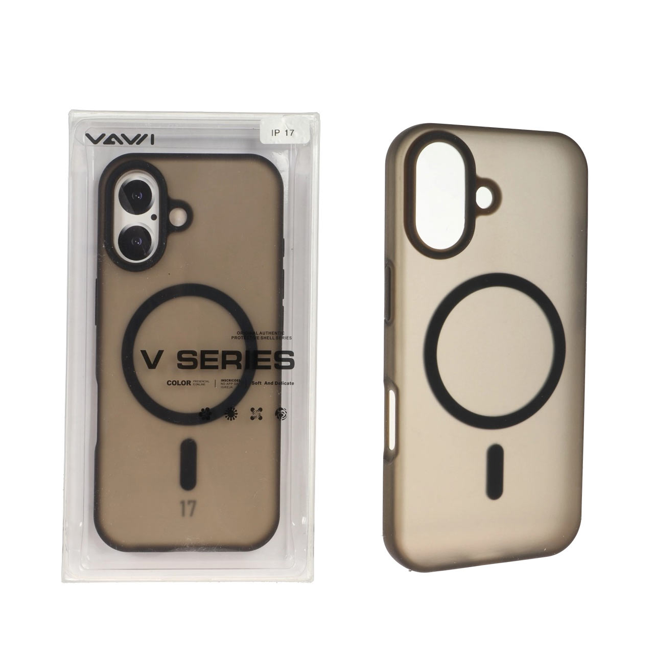 قاب اورجینال VAWI سیلیکونی پاستیلی MagSafe مدل Apple iPhone 17 - مشکی (پک دار)