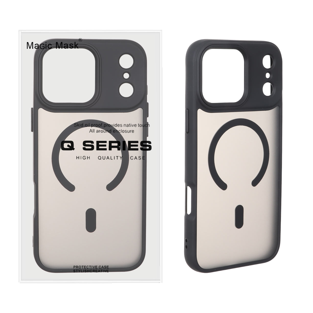 قاب اورجینال Magic Mask مات Magsafe بلک لنز Apple iPhone 17 Pro Max - مشکی (پک دار)