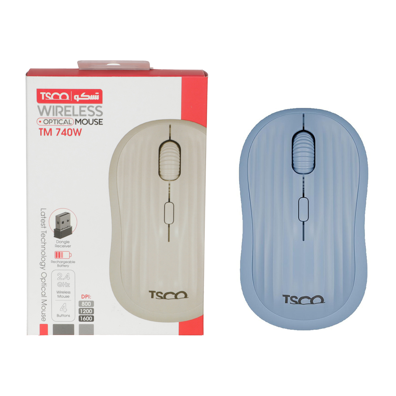 ماوس بی سیم TSCO مدل TM 740W - آبی