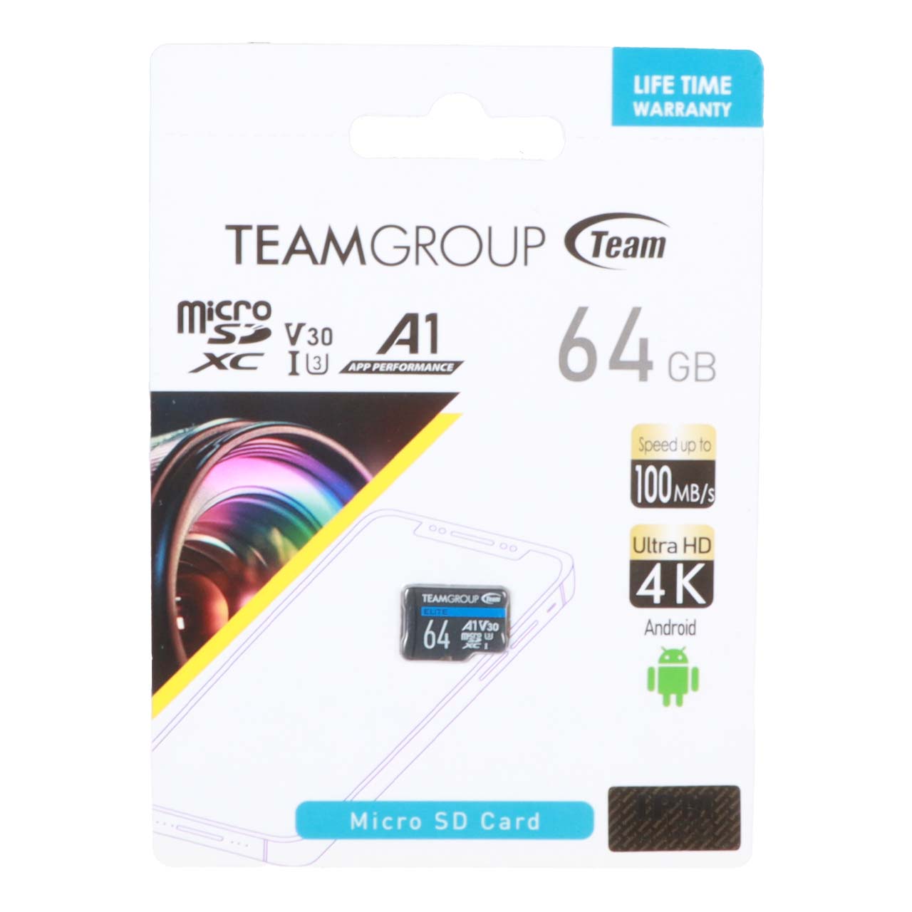 TeamGroup microSDXC Class 10 U3 (100MB/S) - 64GB ( گارانتی IPM)