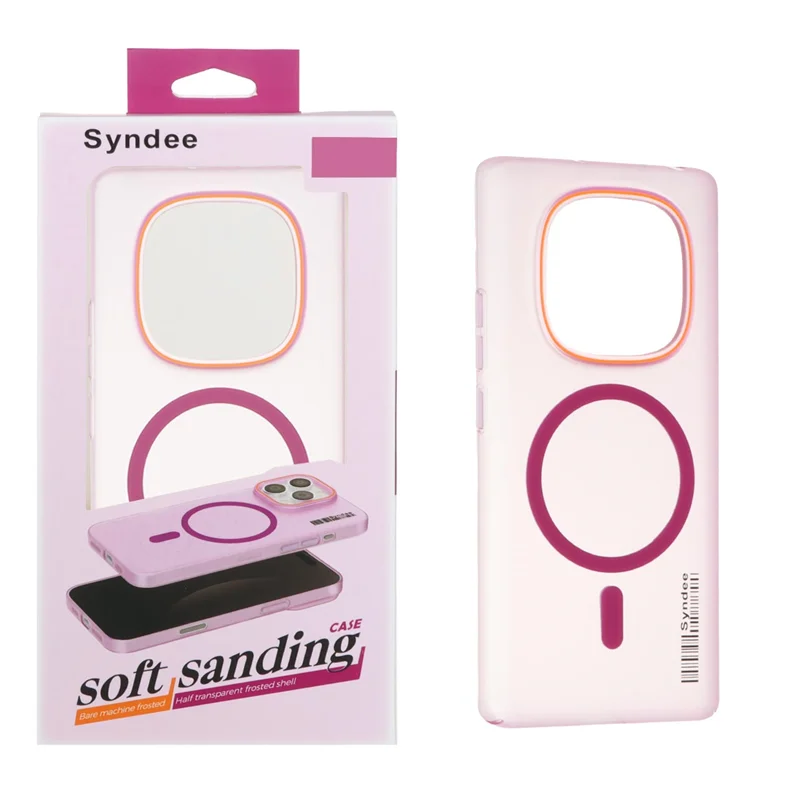 قاب اورجینال Syndee پشت مات MagSafe مدل Xiaomi Redmi Note 14 Pro 4G - سرخابی (پک دار)