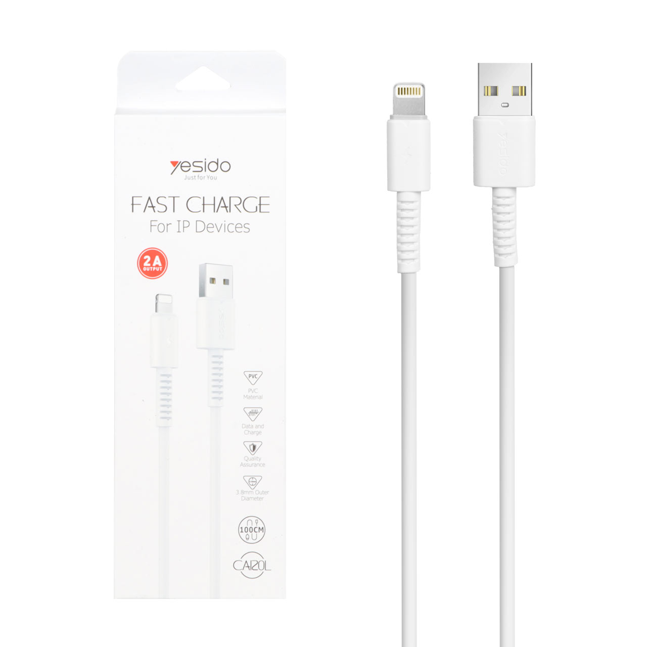 کابل شارژ آیفون Yesido مدل CA120L - سفید