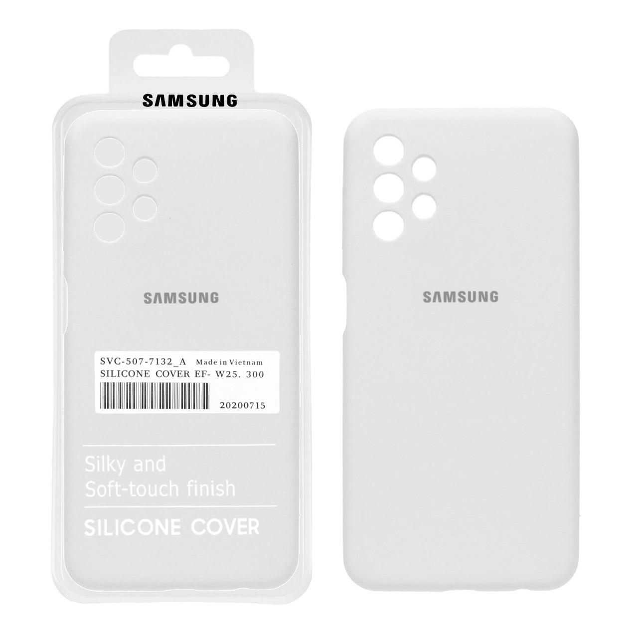 قاب سیلیکونی پاک کنی اورجینال درجه یک Samsung A13-4G - سفید (پک دار)