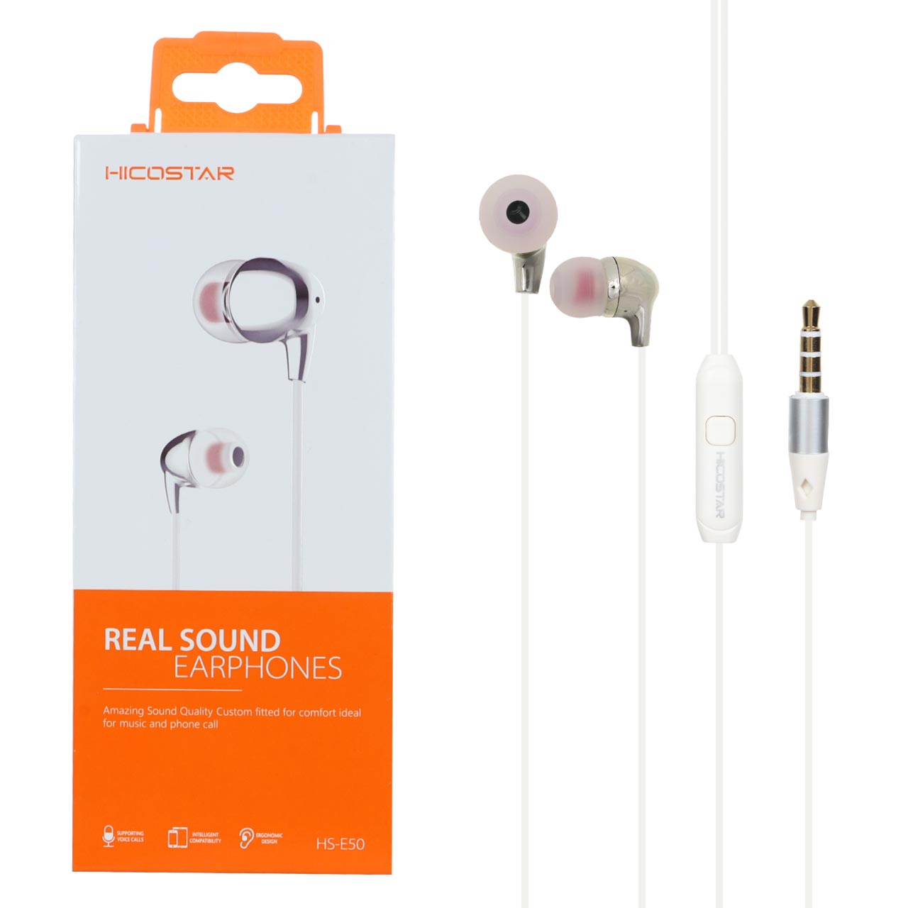 هندزفری باسیم Hicostar مدل HS-E50 - سفید