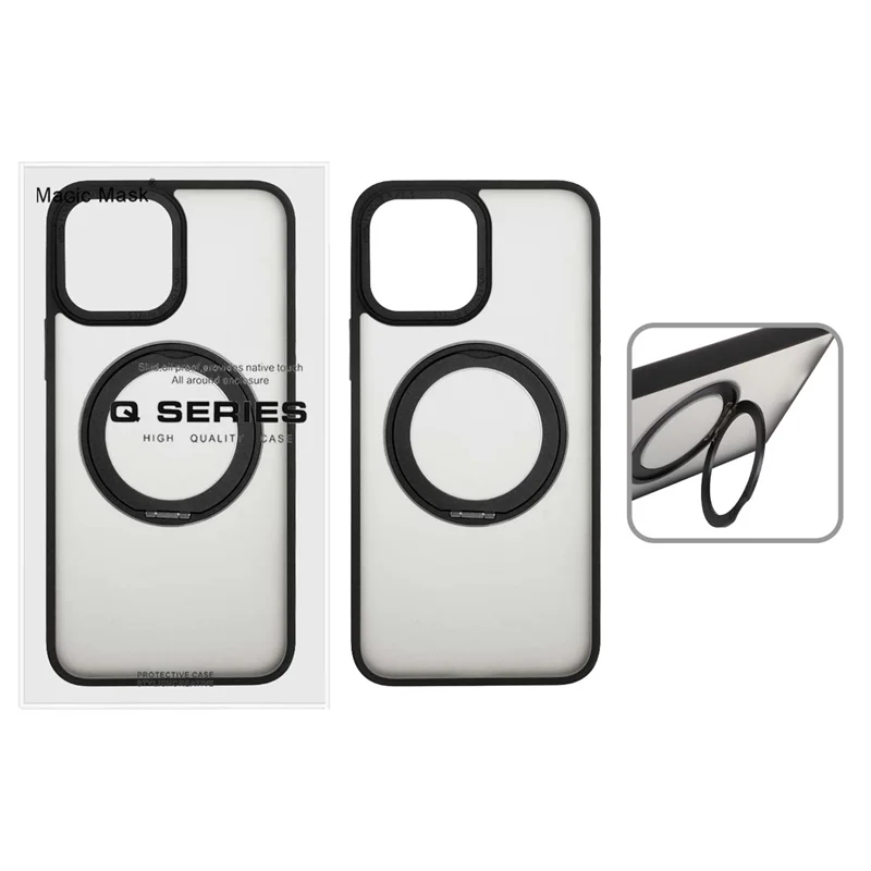 قاب اورجینال Magic Mask استند چرخشی Magsafe مدل Apple iPhone 13 Pro Max - مشکی (پک دار)