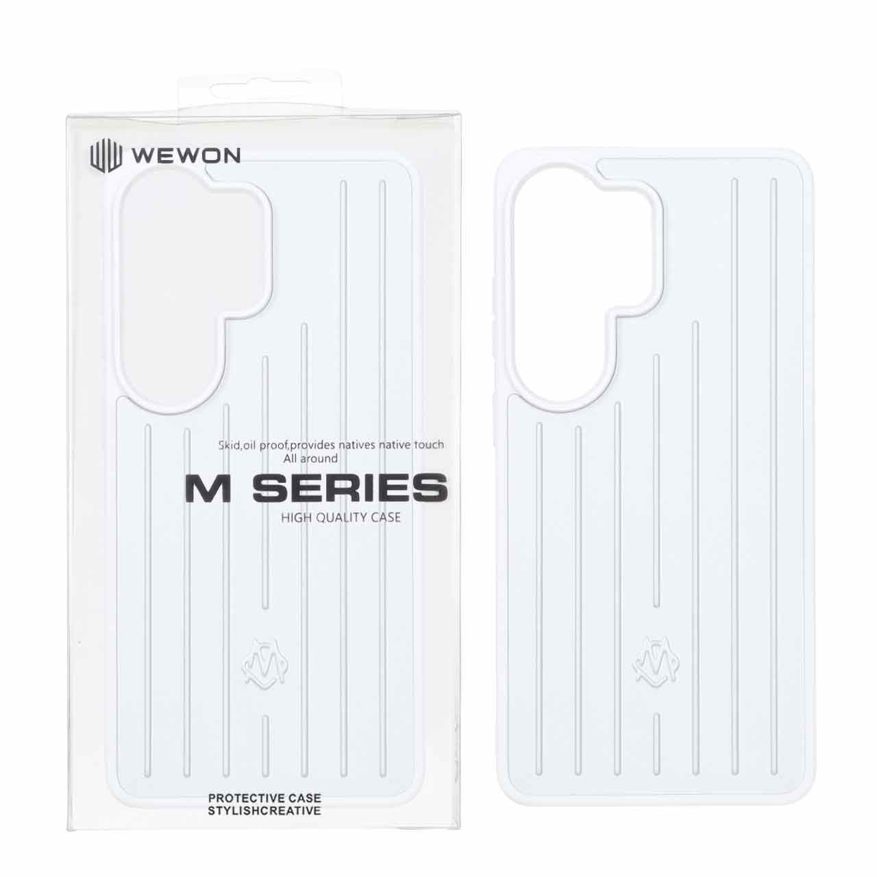 قاب اورجینال Wewon پشت آلومینیومی M Series مدل Samsung Galaxy S26 Ultra - سفید (پک دار)