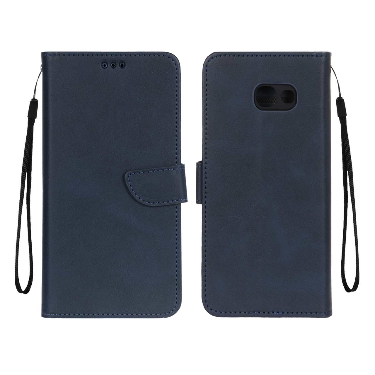 کیف چرمی موبایل مگنتی محافظ لنزدار Samsung Galaxy A520 / A5 (2017) - سرمه ای