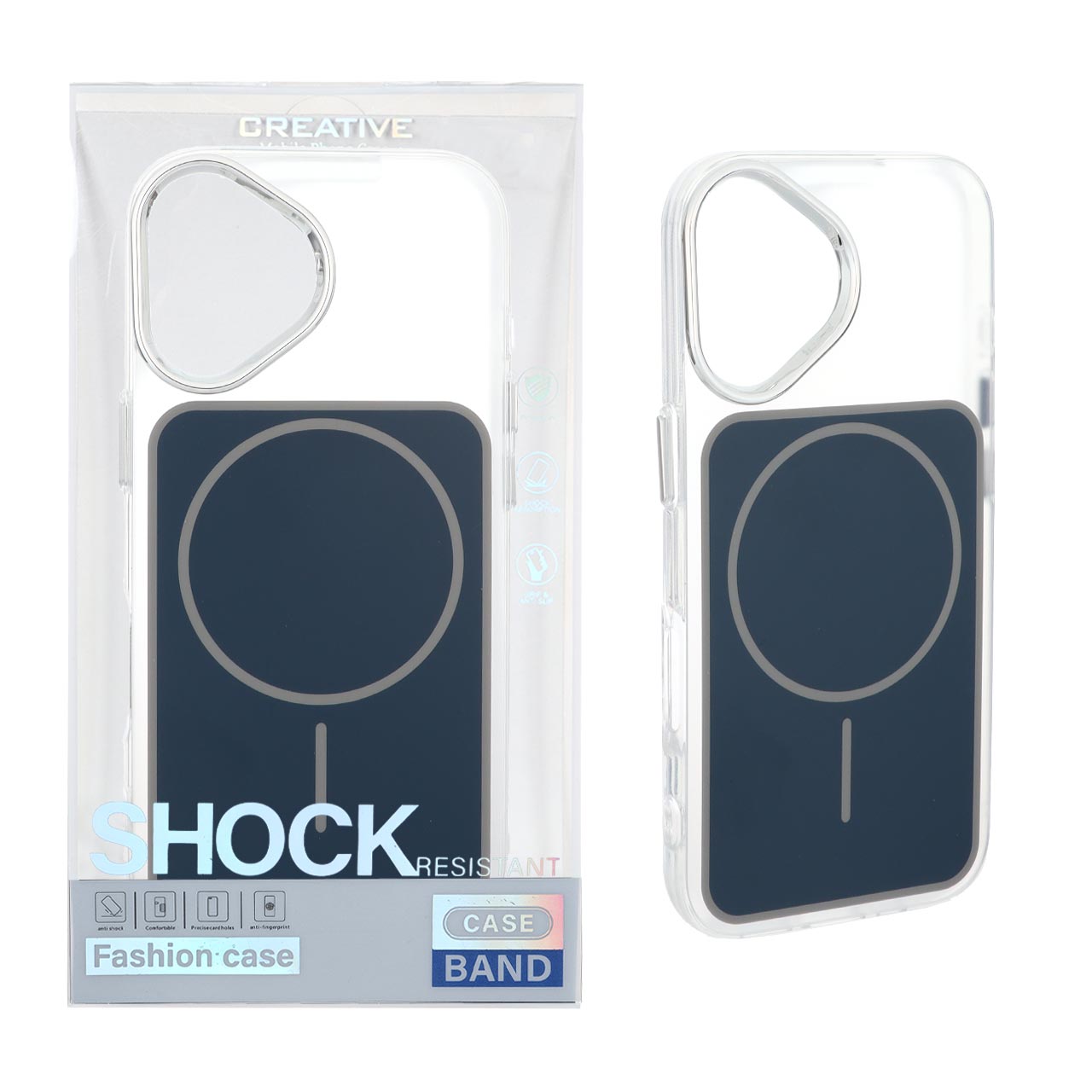 قاب اورجینال Unique Case مات رنگی MagSafe لنز کروم Apple iPhone 17 - سرمه ای (پک دار)