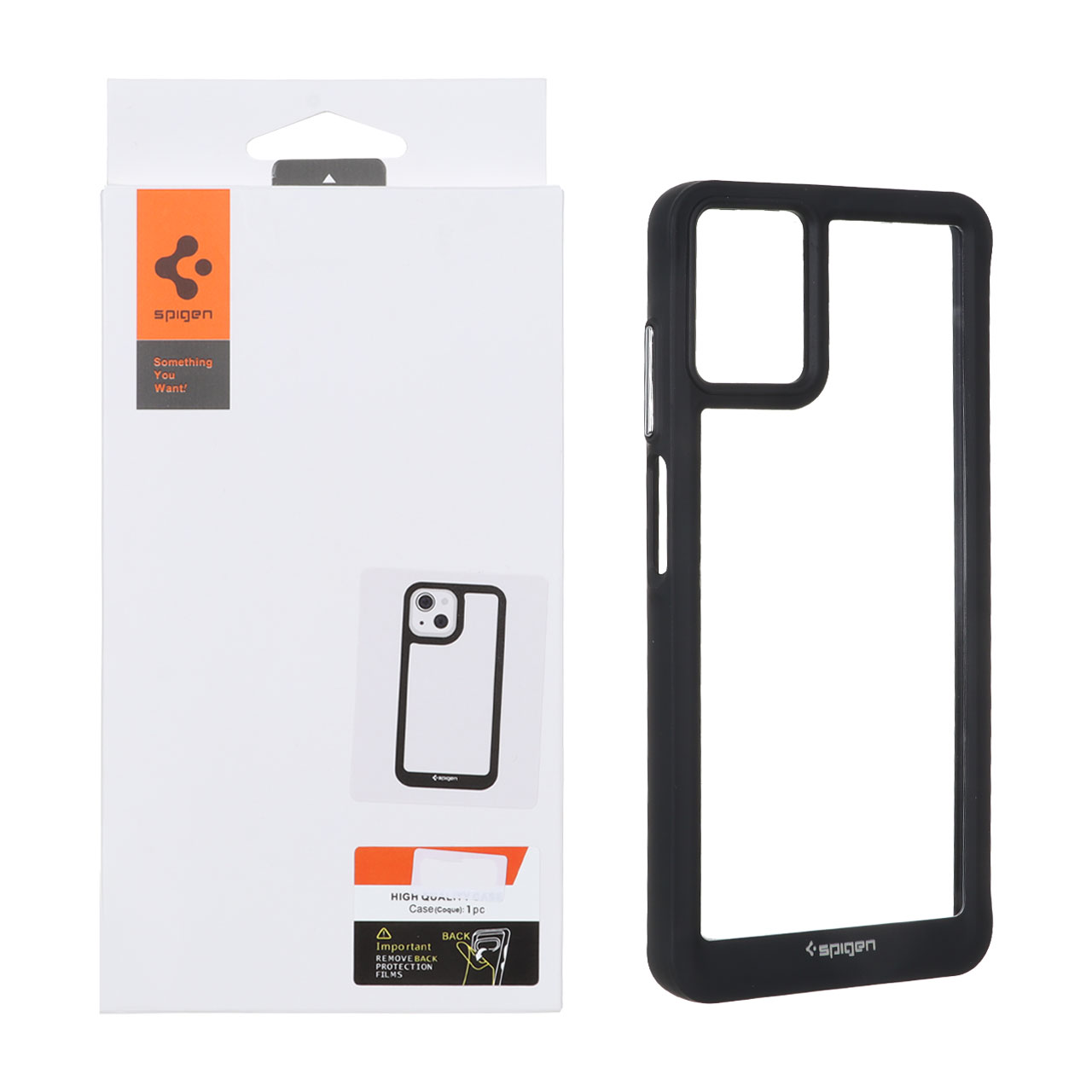 قاب اورجینال Spigen مدل Samsung Galaxy A07 - شفاف مشکی (پک دار)