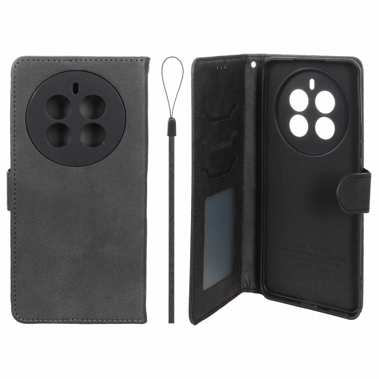 کیف موبایل مگنتی درجه یک داخل خز MNC Plus مدل Realme 12 Pro Plus - مشکی