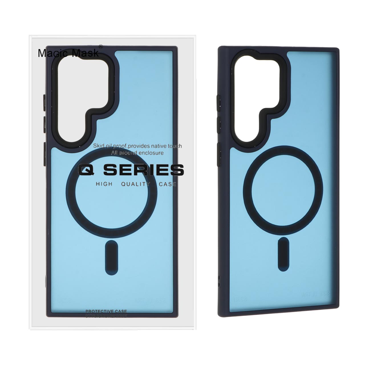 قاب اورجینال Magic Mask مات Magsafe بلک لنز Samsung Galaxy S23 Ultra - سرمه ای (پک دار)