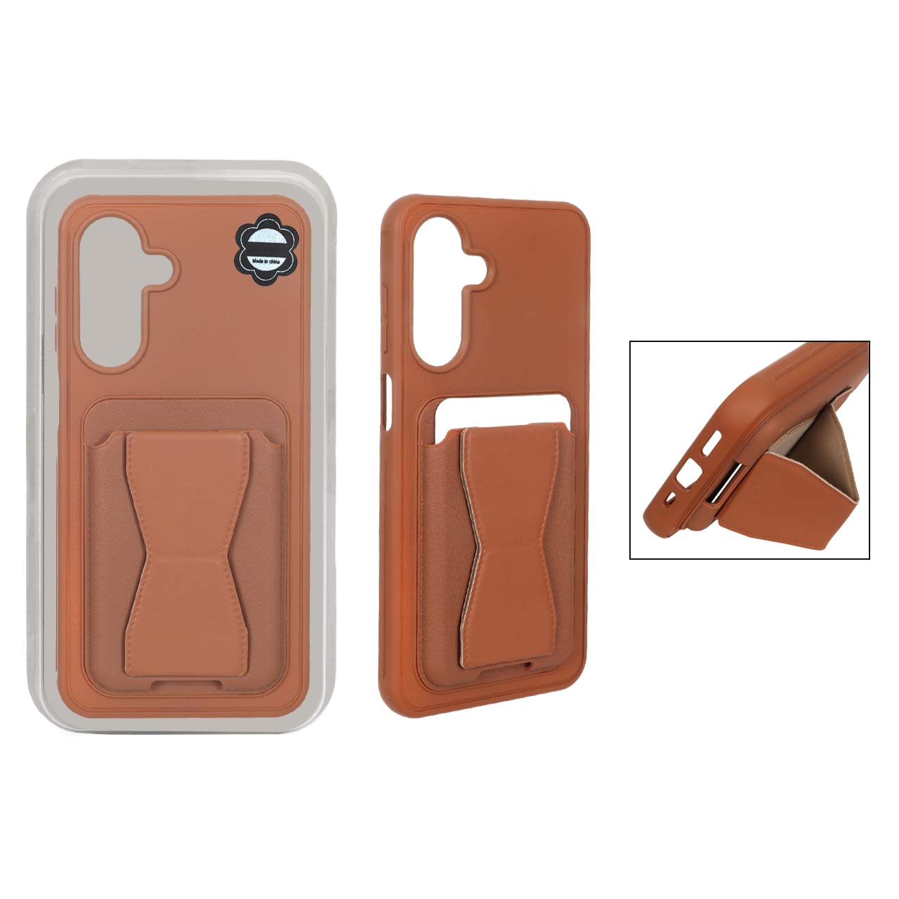 قاب چرمی Magsafe جاکارتی استندشو مگنتی Samsung Galaxy A17 / A26 - قهوه ای (پک دار) - MPS