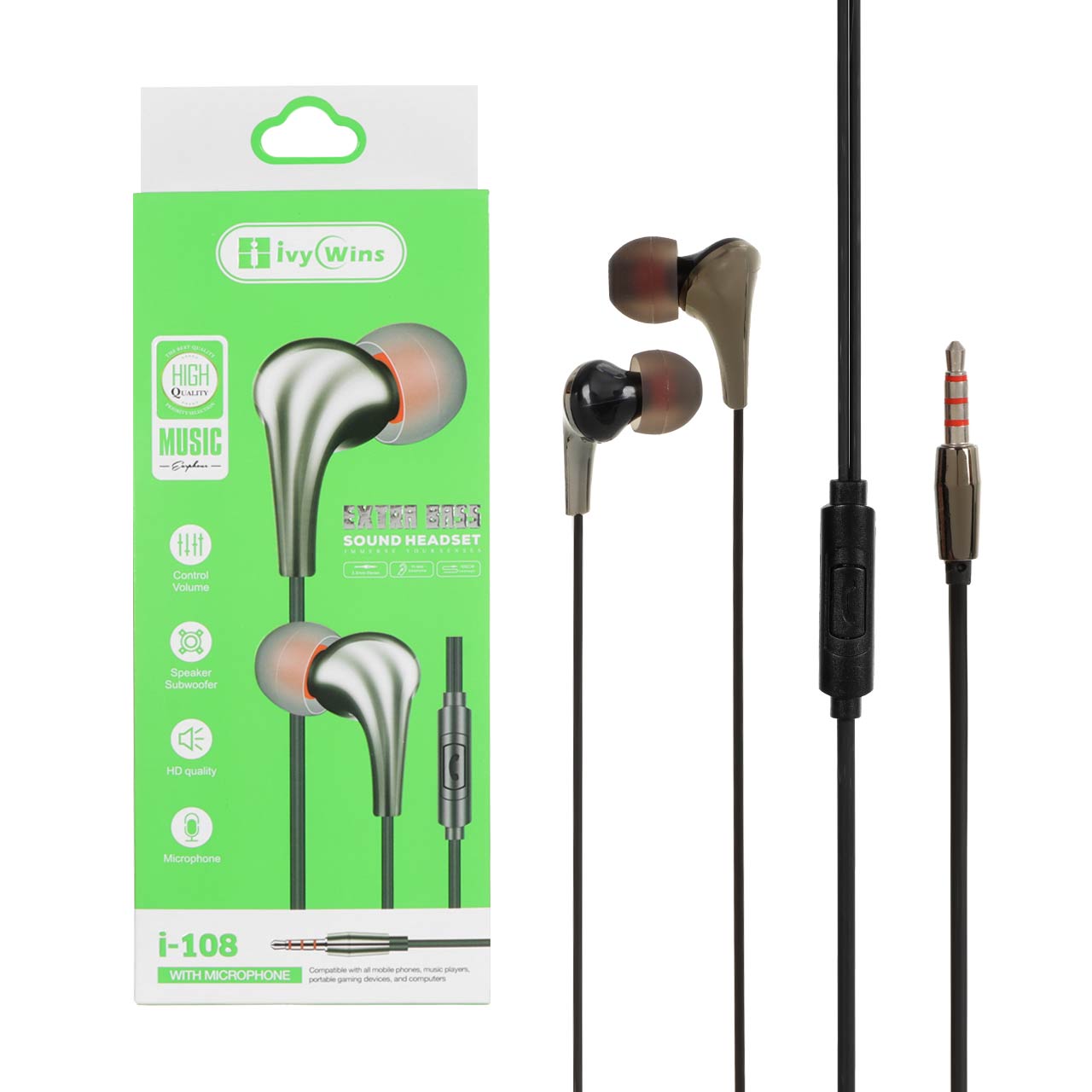 هندزفری باسیم ivy Wins مدل i-108 - مشکی