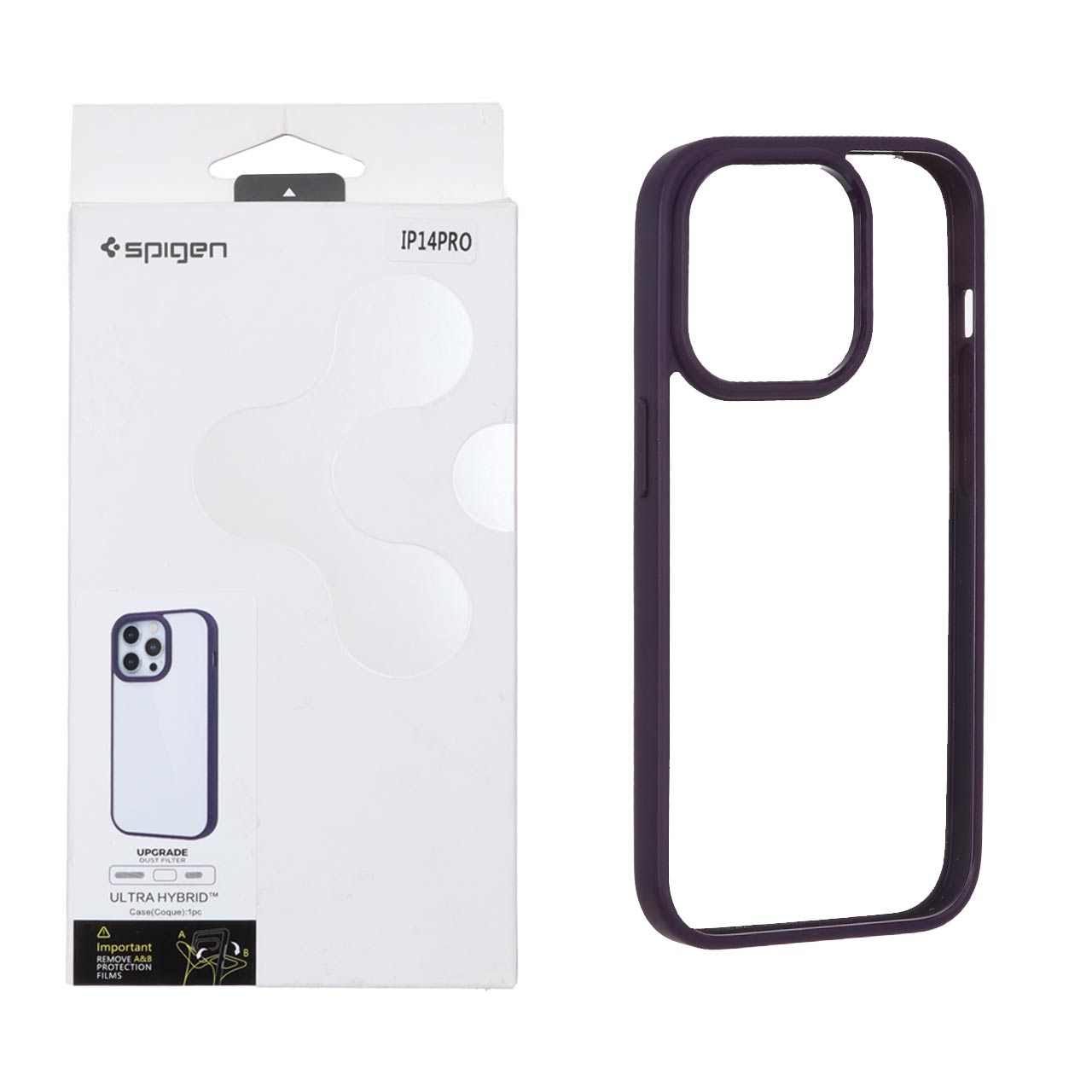 قاب اورجینال Spigen با توری اسپیکر فلزی Apple iPhone 14 Pro - بنفش (پک دار)