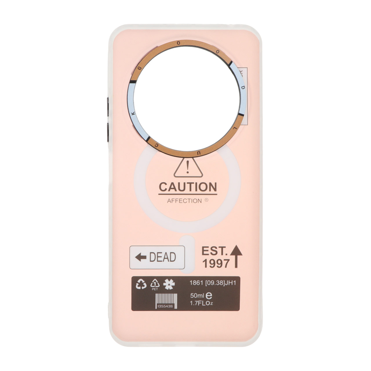قاب Caution دور مات طرح مگ سیف Xiaomi Redmi 14C / Redmi A4 / Poco C75 - صورتی