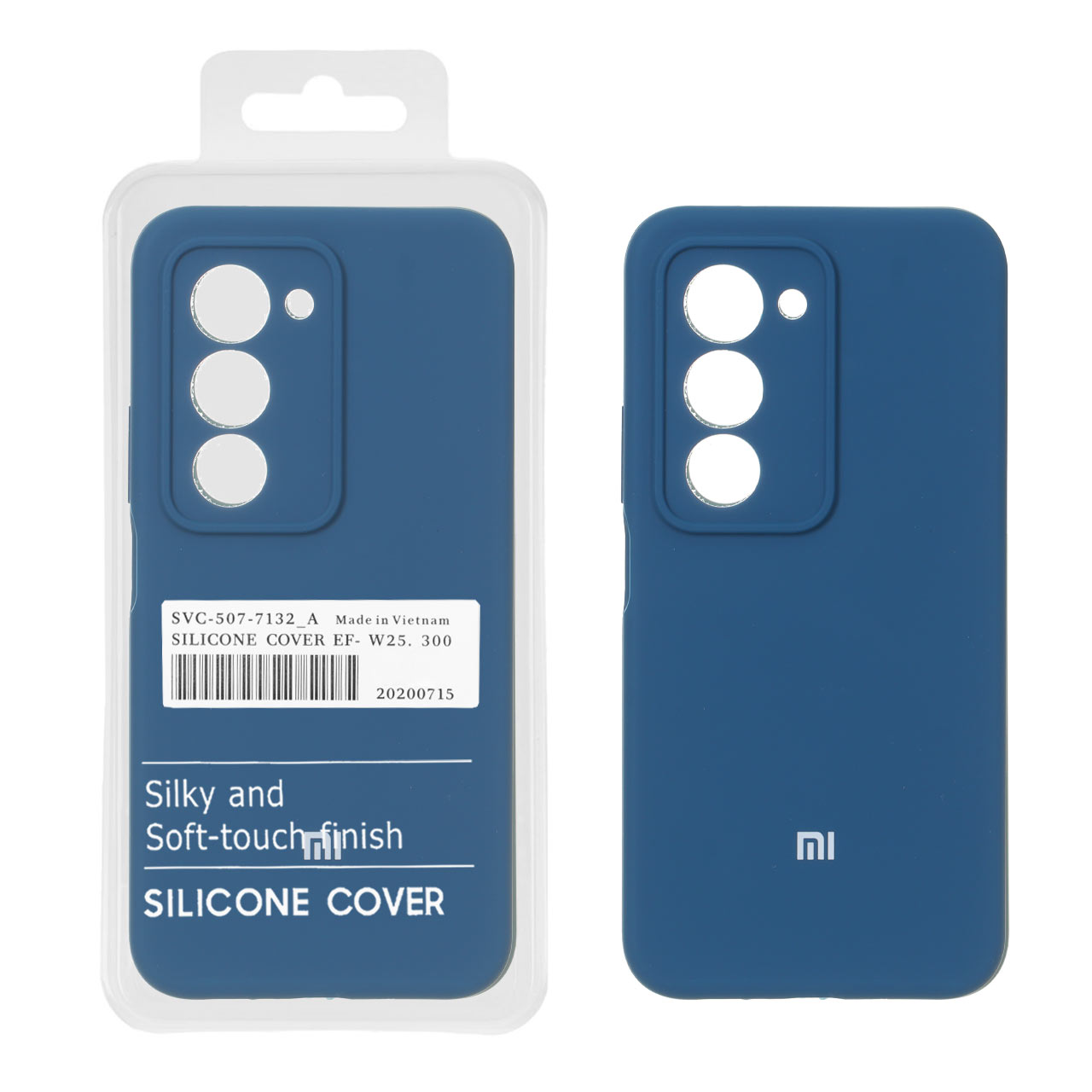 قاب سیلیکونی پاک کنی اورجینال درجه یک Xiaomi Redmi 15 4G - آبی کاربنی (پک دار)