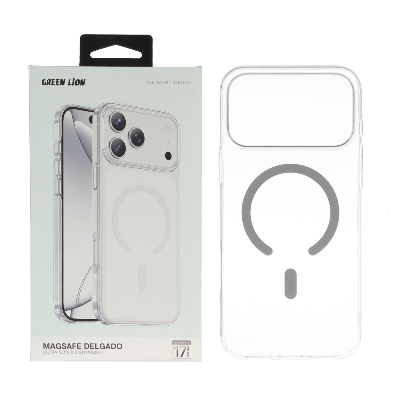 قاب اورجینال شفاف Green Lion Magsafe Delgado مدل Apple iPhone 17 Pro Max (پک دار)