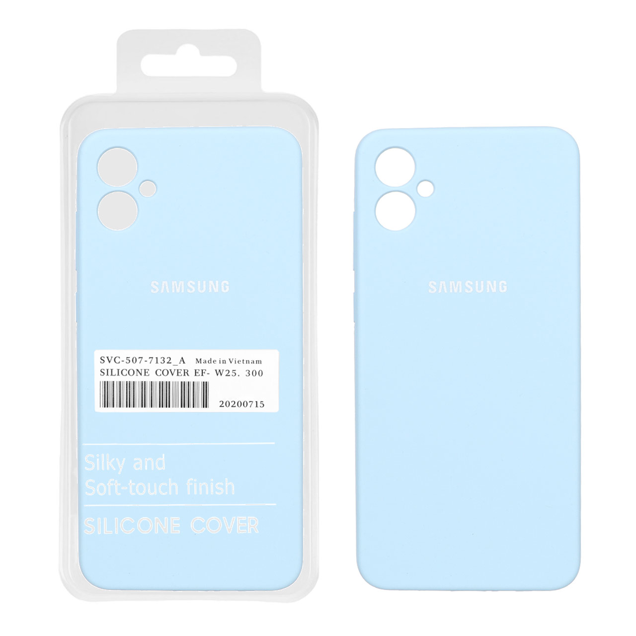 قاب سیلیکونی پاک کنی اورجینال درجه یک Samsung Galaxy A05 - آبی آسمانی (پک دار) - NTC