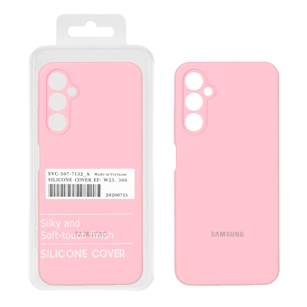 قاب سیلیکونی پاک کنی اورجینال درجه یک Samsung Galaxy A05s - صورتی (پک دار)