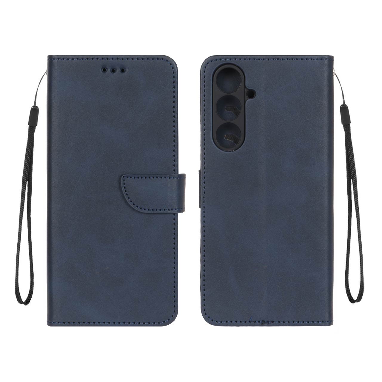 کیف چرمی موبایل مگنتی محافظ لنزدار Samsung Galaxy S24 FE - سرمه ای