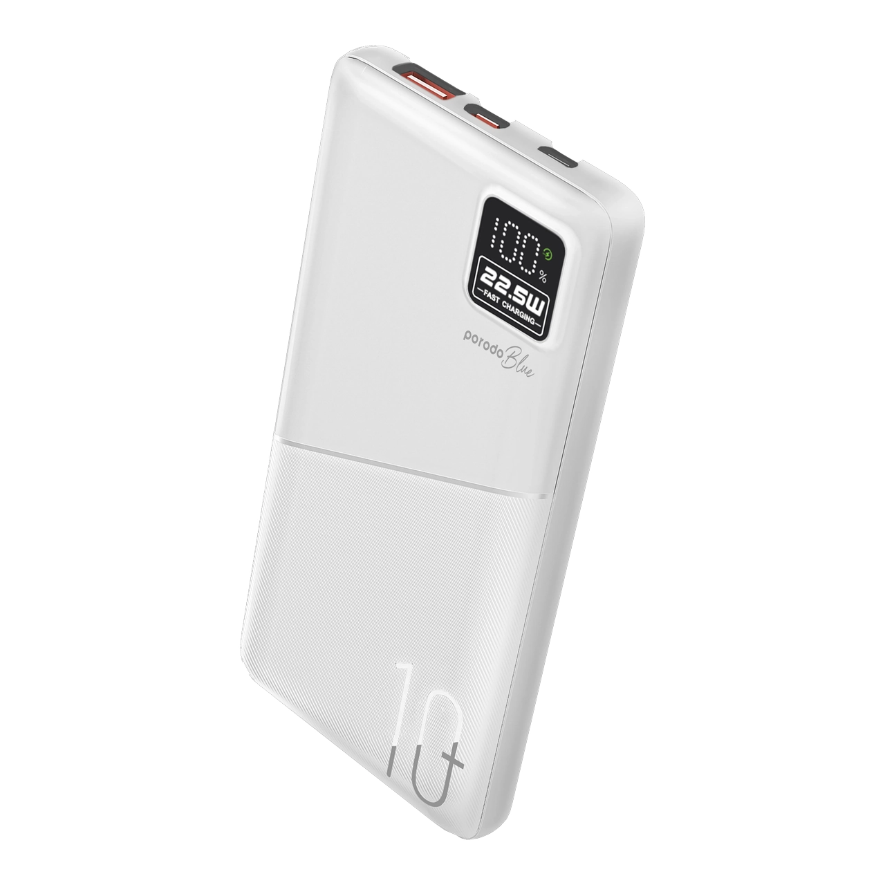 پاوربانک PD و فست شارژ Porodo Blue 10000mAh مدل PB-PBFCH053-WH 22.5W - سفید (گارانتی 24 ماهه ایویز)