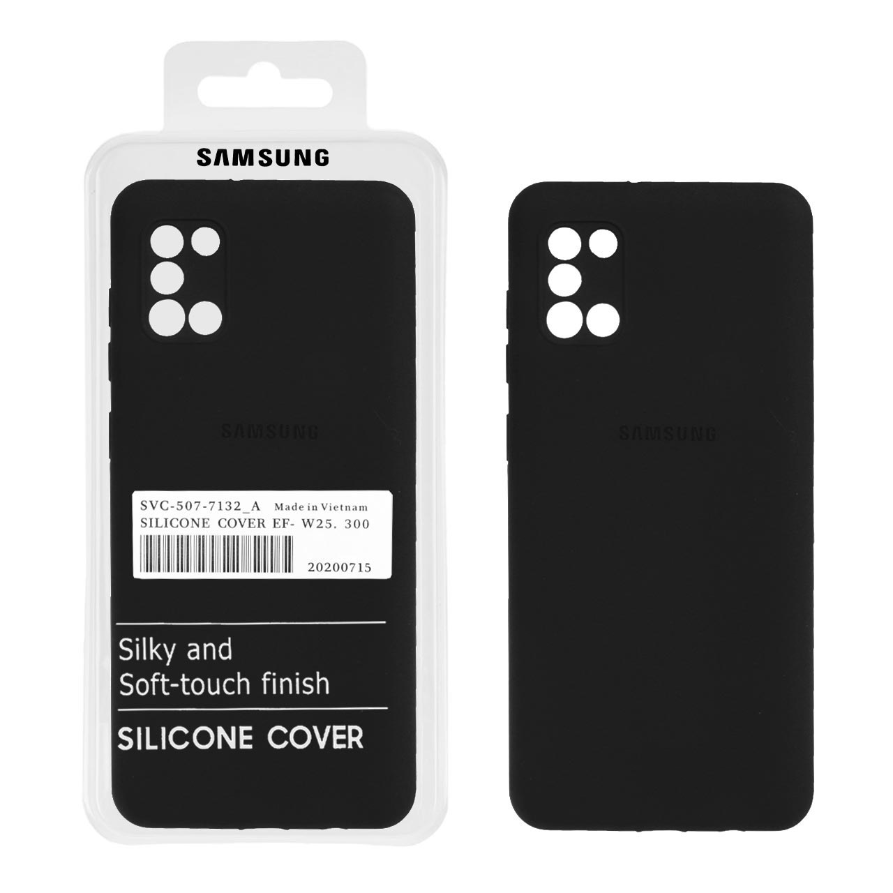 قاب سیلیکونی پاک کنی اورجینال درجه یک Samsung Galaxy A31 - مشکی (پک دار)