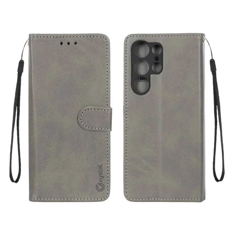 کیف موبایل مگنتی Crystal داخل مخمل Samsung Galaxy S25 Ultra - طوسی