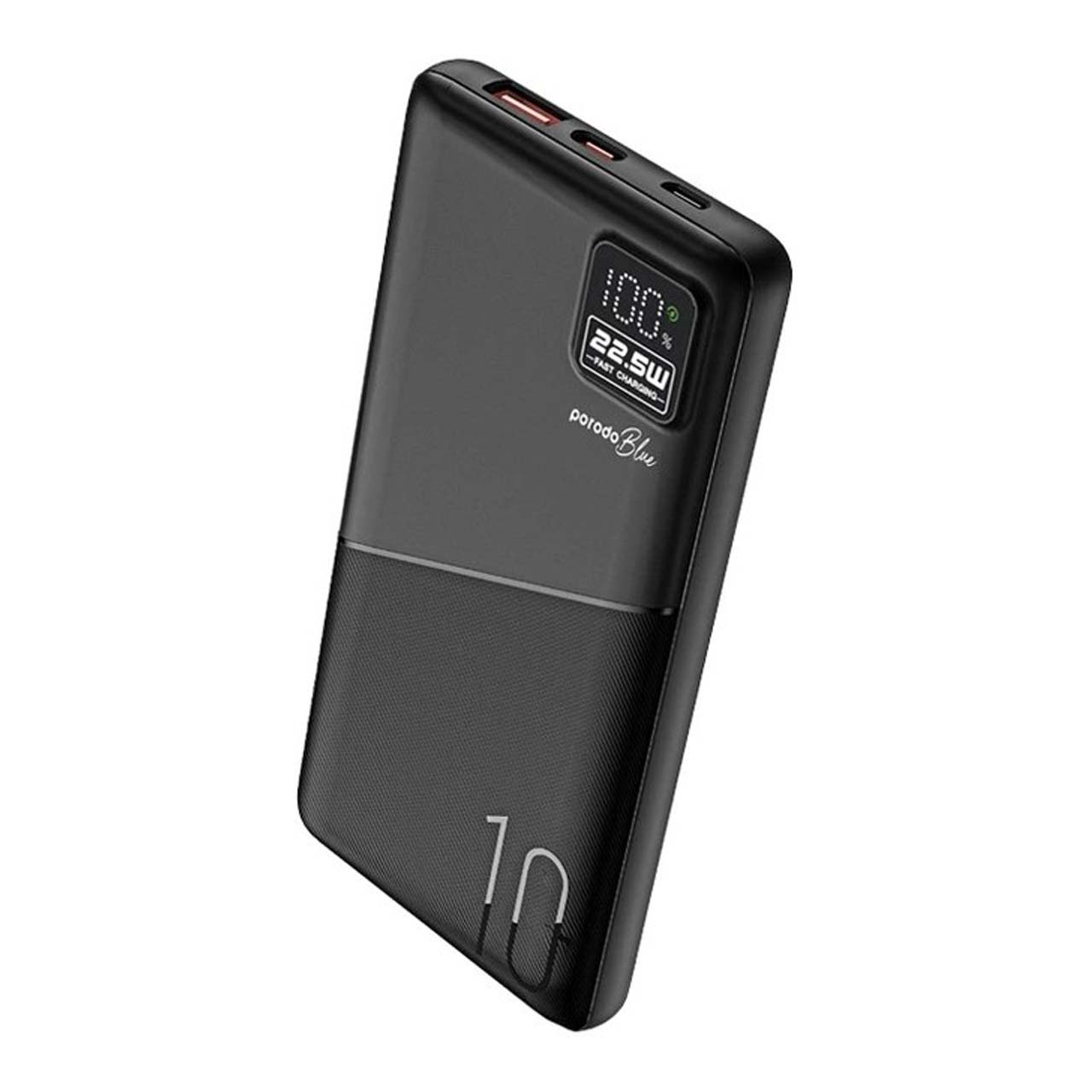 پاوربانک PD و فست شارژ Porodo Blue 10000mAh مدل PB-PBFCH053-BK 22.5W - مشکی (گارانتی 24 ماهه ایویز)