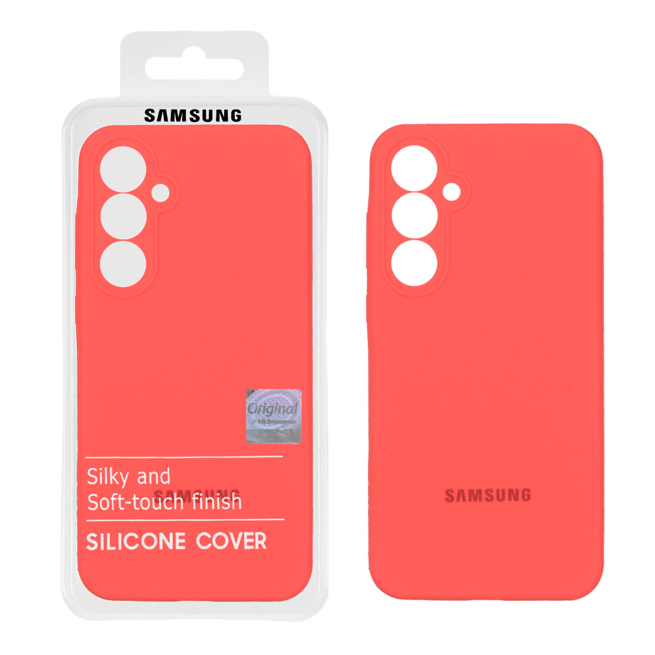 قاب سیلیکونی پاک کنی اورجینال Master Quality مدل Samsung Galaxy A55 - مرجانی (پک دار)