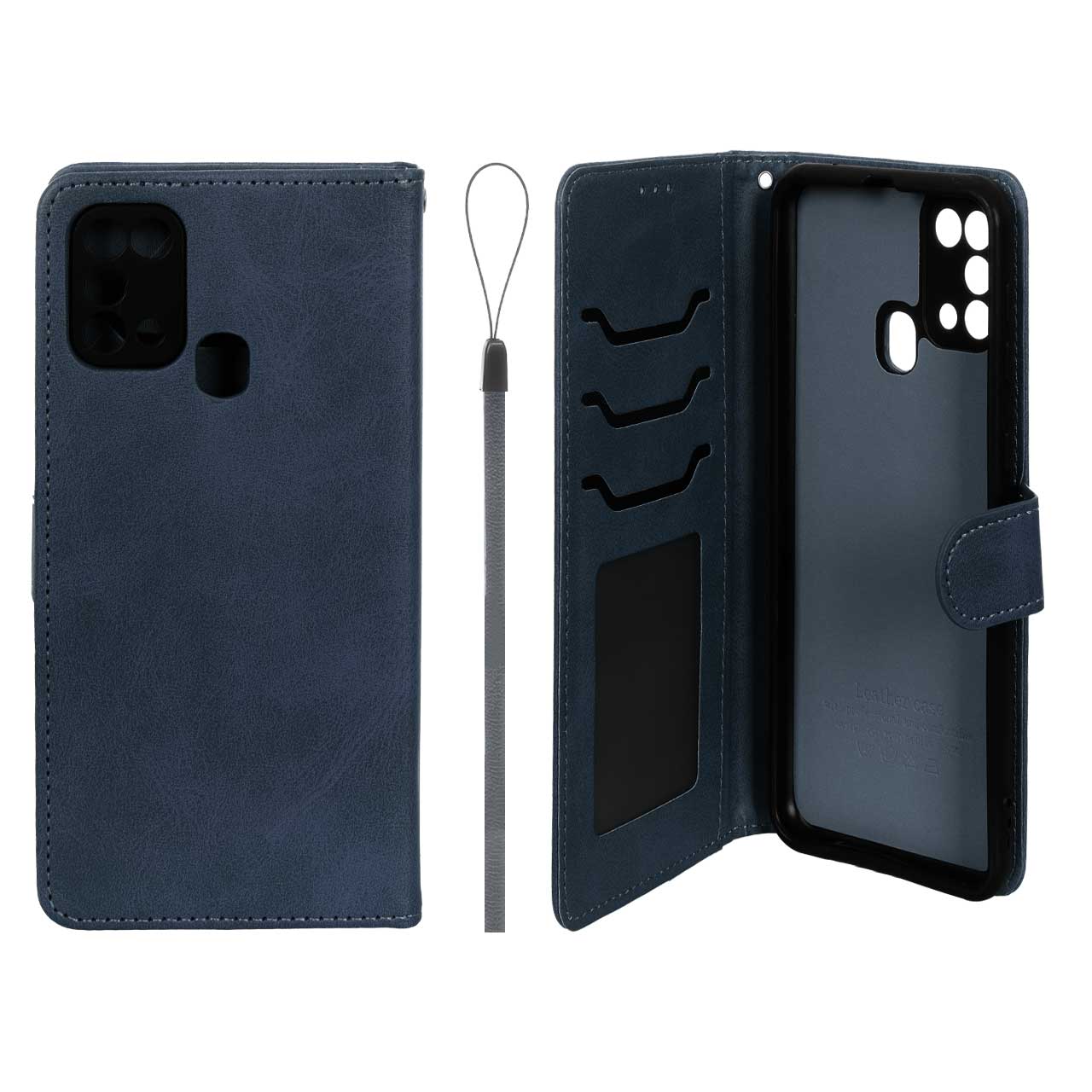 کیف موبایل مگنتی درجه یک داخل خز MNC Plus مدل Samsung Galaxy M31 - سرمه ای