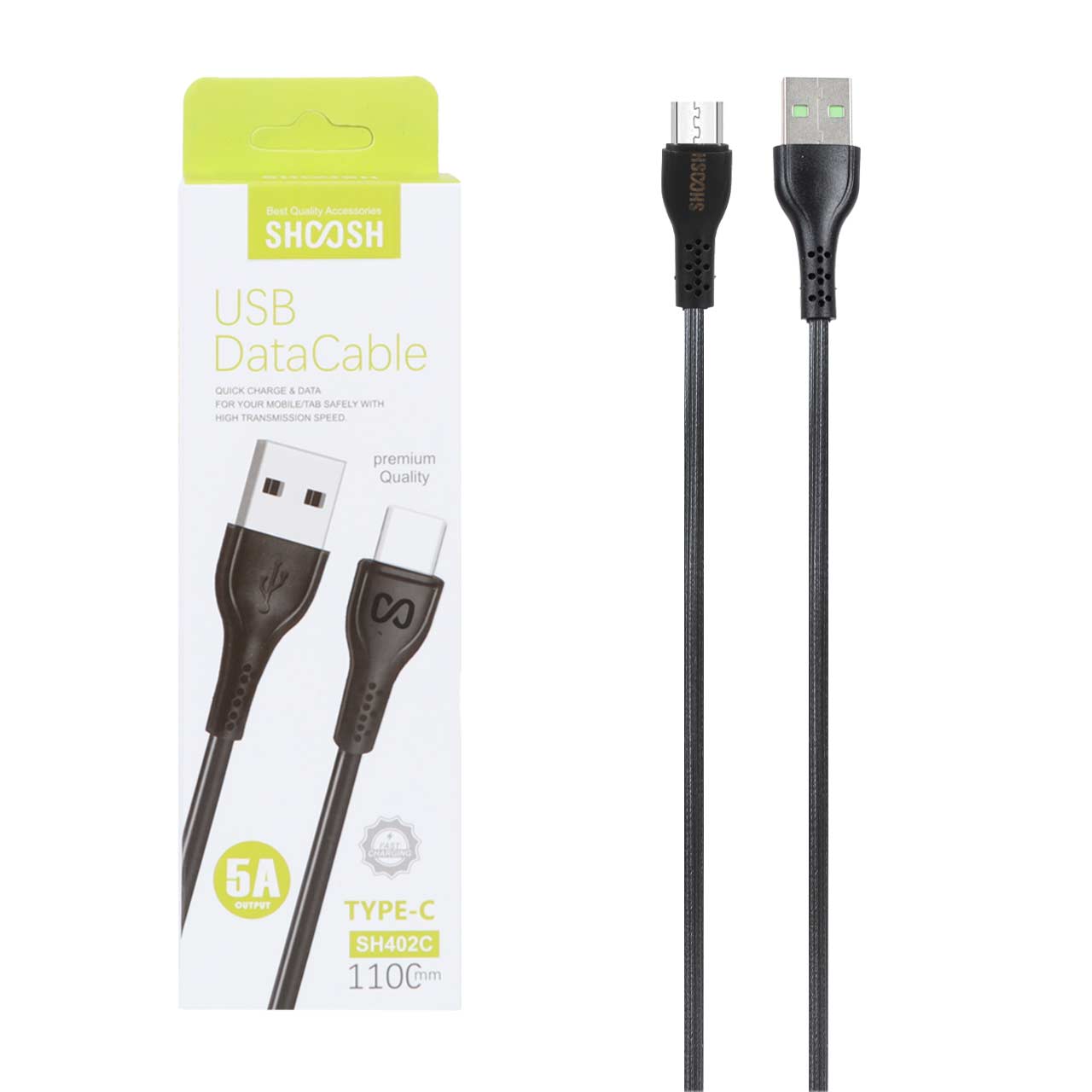 کابل شارژ 1.1 متری فست Shoosh Type-C مدل SH402C - مشکی - SMO