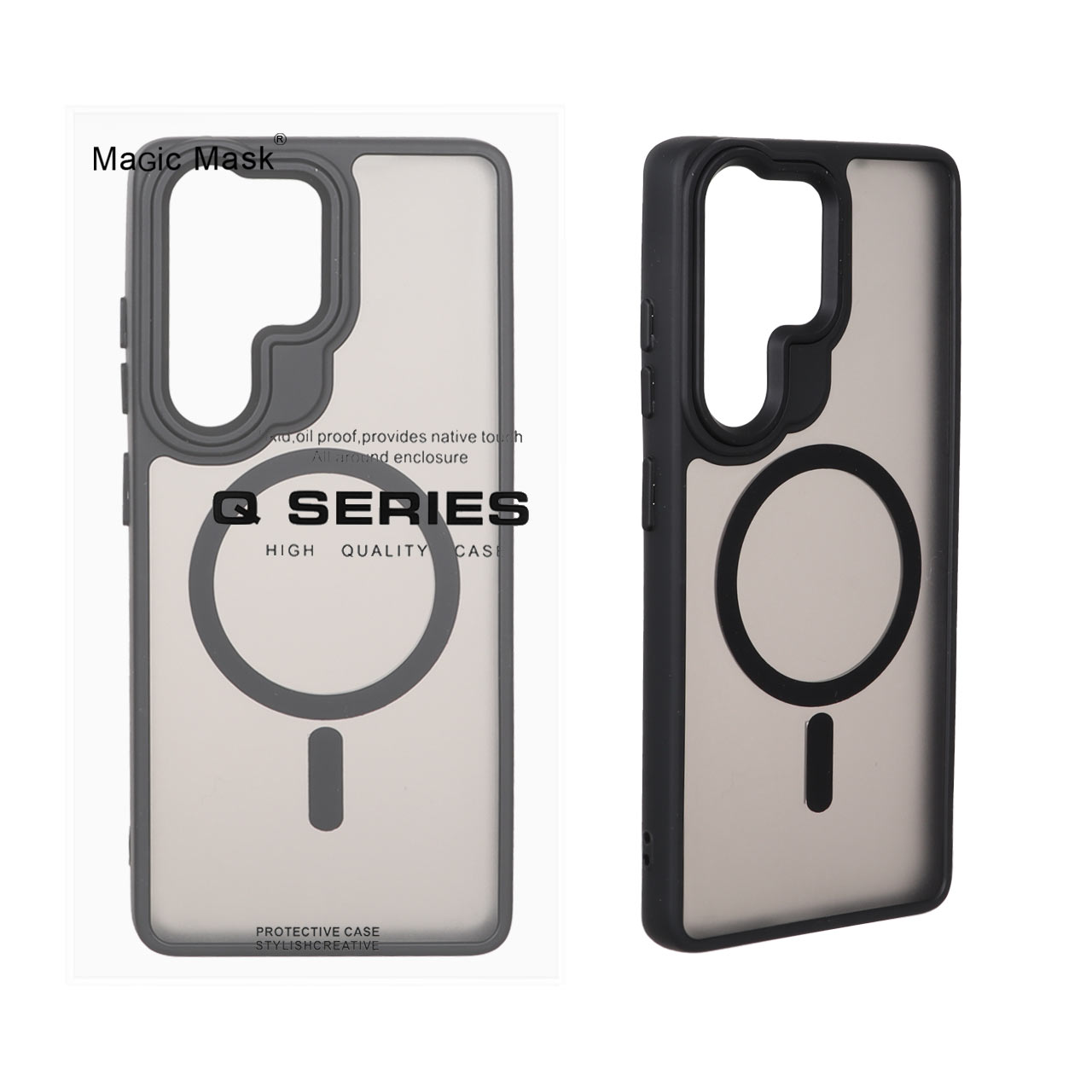 قاب اورجینال Magic Mask مات Magsafe بلک لنز Samsung Galaxy S21 Ultra - مشکی (پک دار)