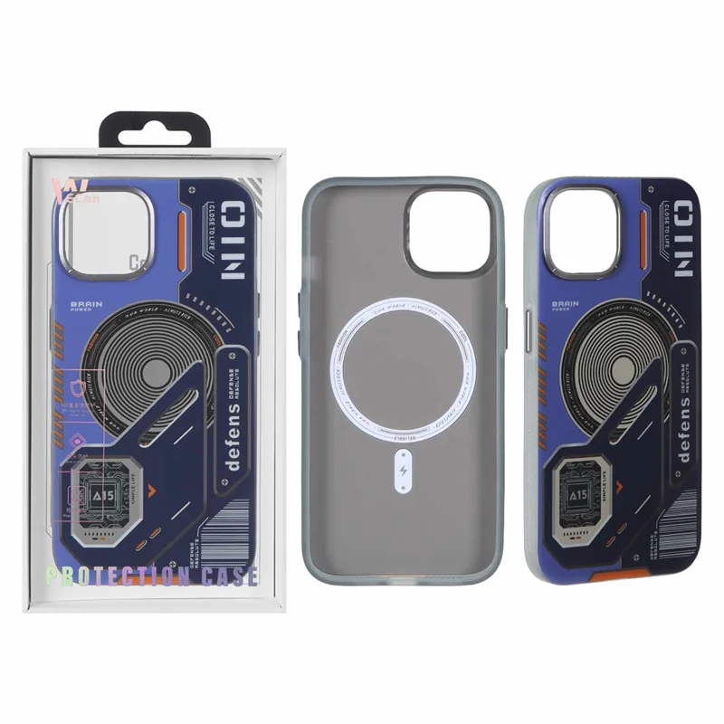 قاب Wecan طرح الکترونیک Defens مدل Apple iPhone 13 / iPhone 14 - سرمه ای (پک دار)