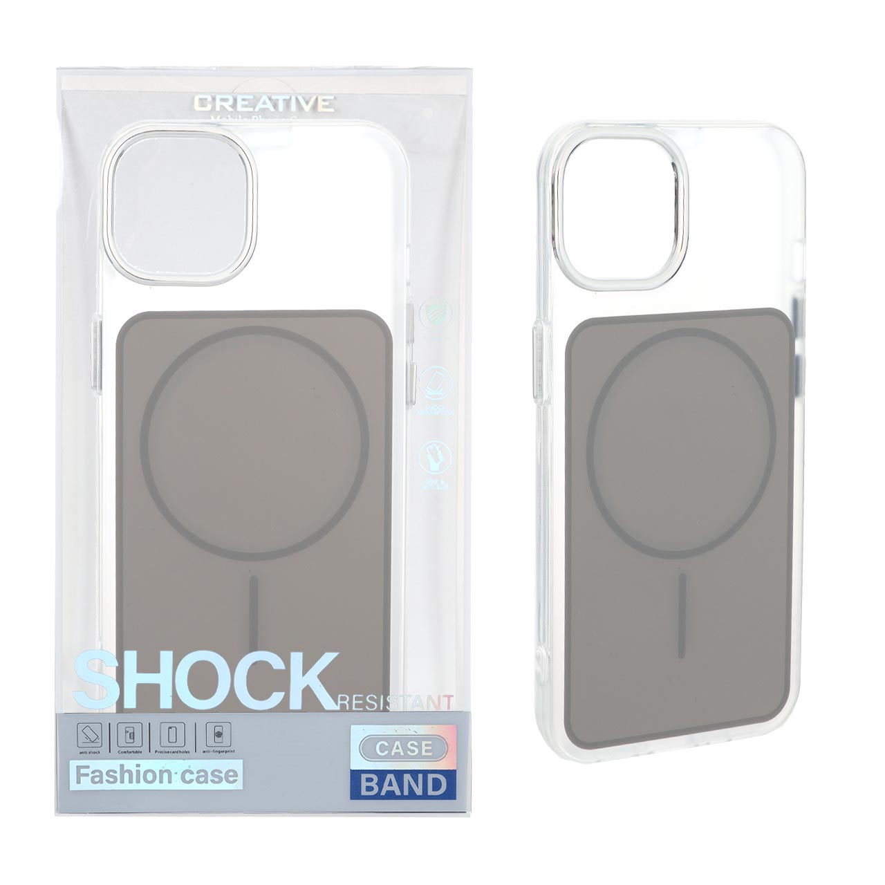 قاب اورجینال Unique Case مات رنگی MagSafe لنز کروم Apple iPhone 13 / iPhone 14 - طوسی (پک دار)