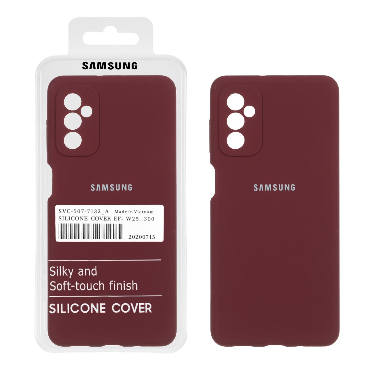 قاب سیلیکونی پاک کنی اورجینال درجه یک Samsung Galaxy M52 - زرشکی (پک دار)