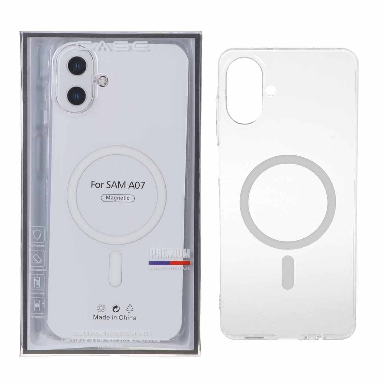 قاب اورجینال کریستالی MagSafe شفاف Premium مدل Samsung Galaxy A07 (پک دار)