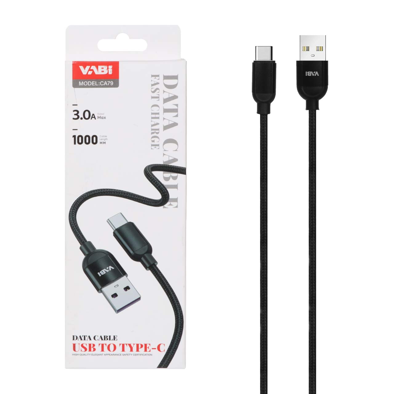 کابل شارژ فست VABI Type-C مدل CA79 - مشکی