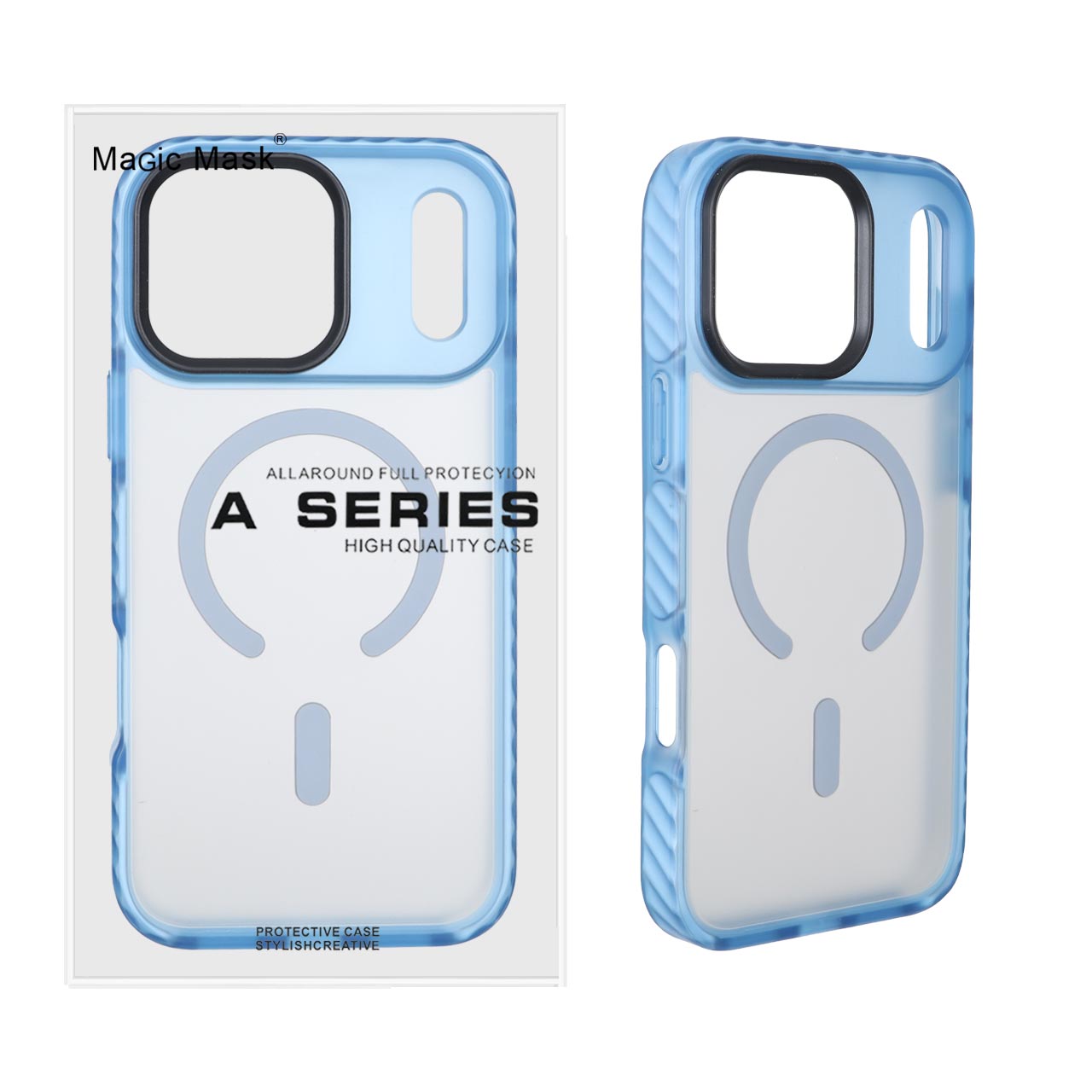 قاب Q Series مات Magsafe دور هاشور Apple iPhone 17 Pro Max - آبی (پک دار)