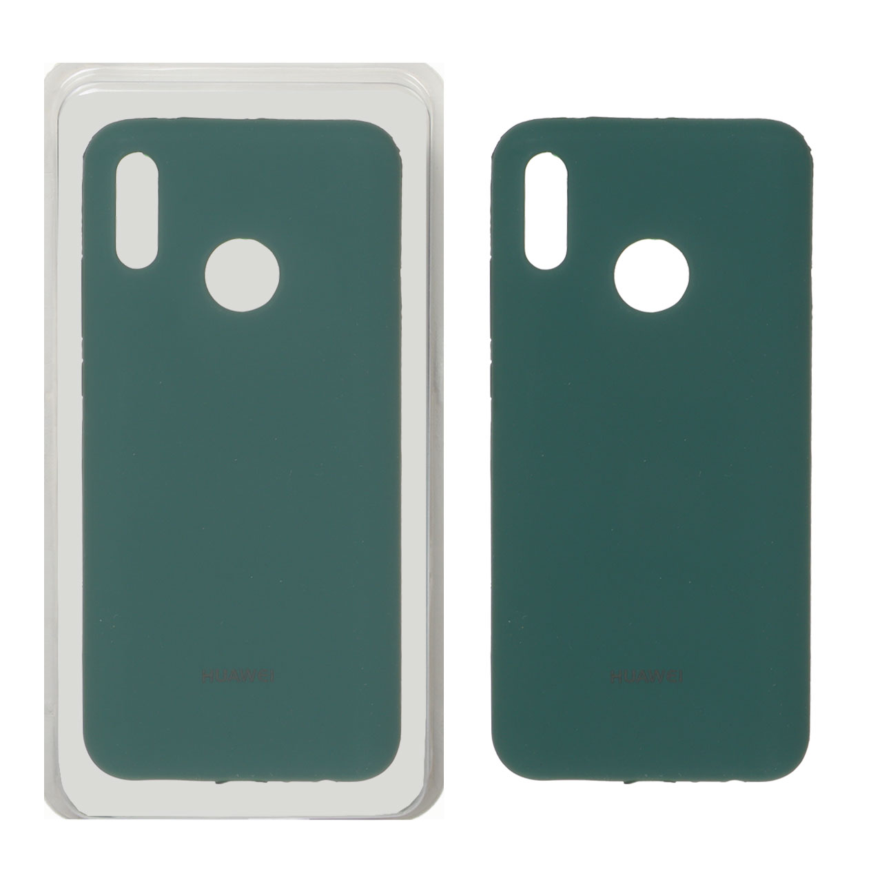 قاب سیلیکونی پاک کنی اورجینال Huawei Y9 2019 - سبز تیره (پک دار)