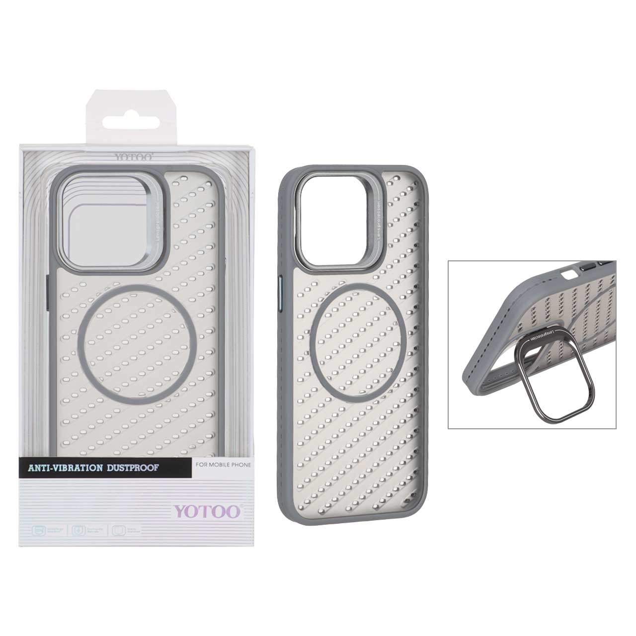 قاب اورجینال Yotoo مات MagSafe استندشو Apple iPhone 15 Pro Max - خاکستری (پک دار) - NTC