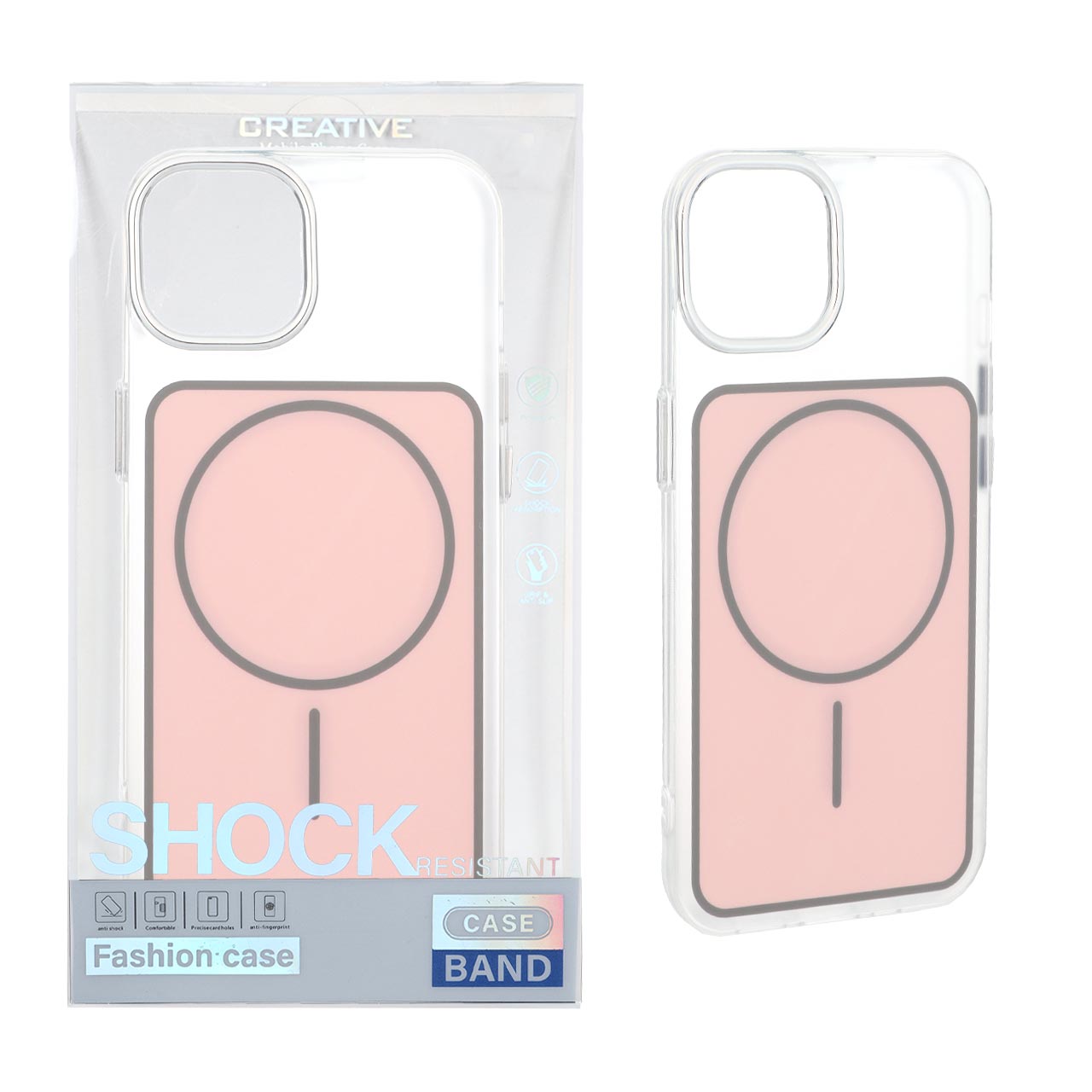 قاب اورجینال Unique Case مات رنگی MagSafe لنز کروم Apple iPhone 13 / iPhone 14 - صورتی (پک دار)