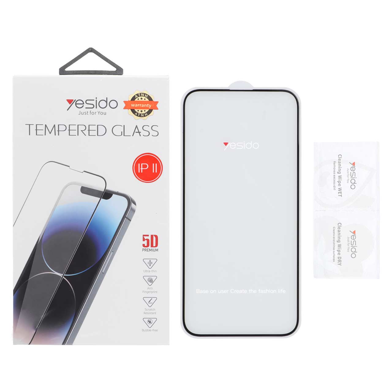 محافظ صفحه نمایش شیشه ای اورجینال TEMPERED Glass Yesido مدل Apple iPhone 15 Pro Max (پک دار)